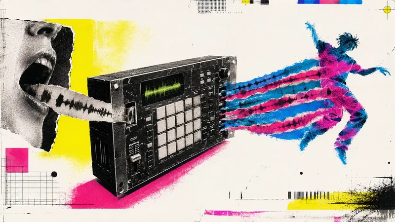 A wordless vocal fragment enters a sampler and emerges as fluorescent motion on a 1991 dance floor.