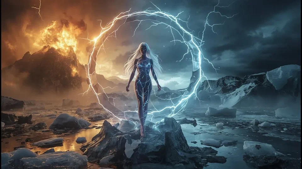 Lightining and frost cover artwork
